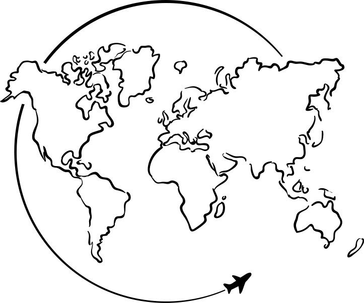 Tappeto vinile mappamondo circolo aereo - TenStickers