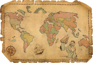 Tappeto vinile mappamondo design vintage antico - TenStickers