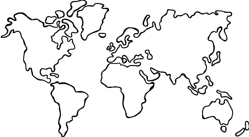 Tappeto vinile mappamondo mappa politica monocolore - TenStickers