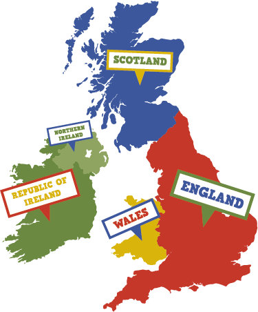 Tappeto vinile mappamondo gran bretagna colorata - TenStickers