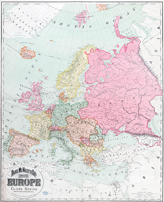 Tappeto vinile mappamondo mappa d'europa 1900 - TenStickers