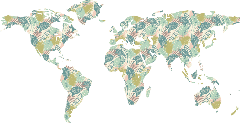 Tappeto vinile mappamondo tropicale - TenStickers
