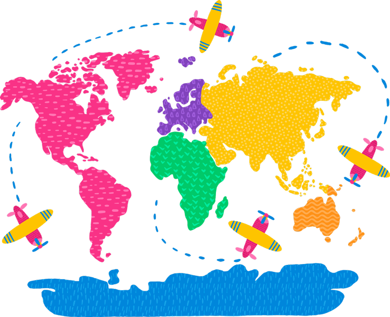 Tappeto vinile mappamondo mappa dei viaggi - TenStickers