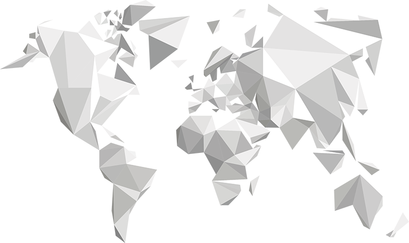 Tappeto vinile mappamondo design origami grigio - TenStickers