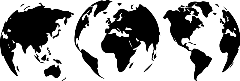 Tappeto vinile mappamondo 3 mappe della terra continente - TenStickers