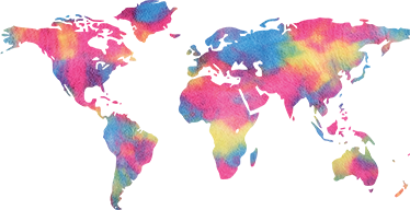Tappeto vinile mappamondo design tie dye - TenStickers