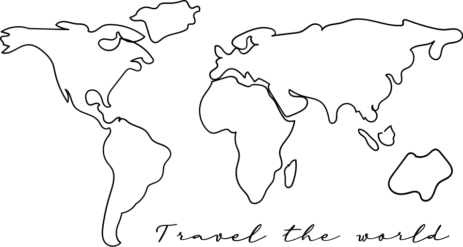Tappeto vinile mappamondo con testo viaggio - TenStickers