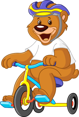 Tappeto vinile per bambini orso ciclista - TenStickers