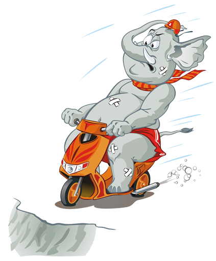 Tappeto vinile per bambini elefante in moto - TenStickers