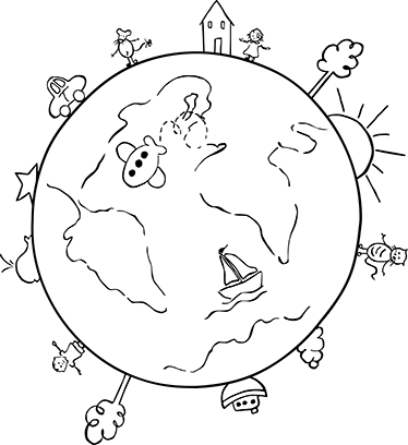 Tappeto vinile per bambini mappamondo viaggi - TenStickers