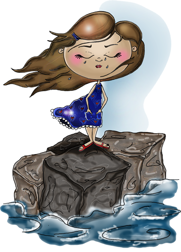 Tappeto vinile per bambini ragazza nel mare - TenStickers