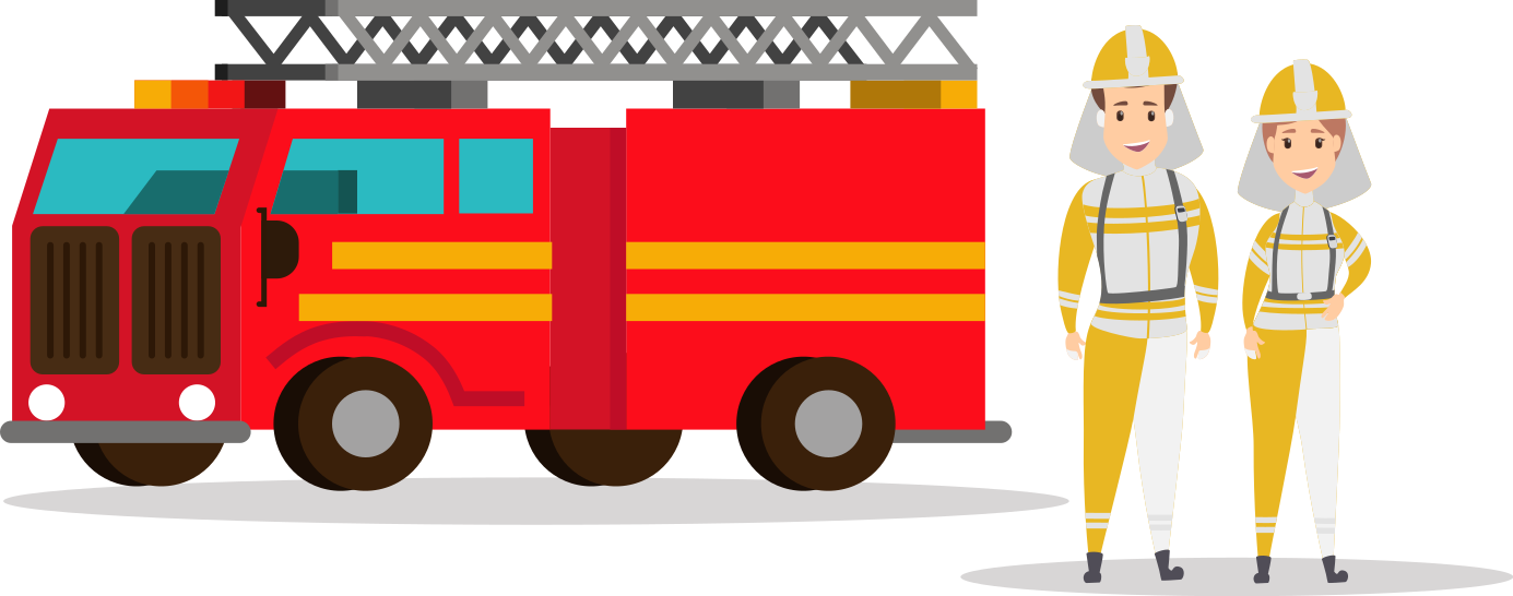 Tappeto vinile per bambini auto vigili del fuoco - TenStickers