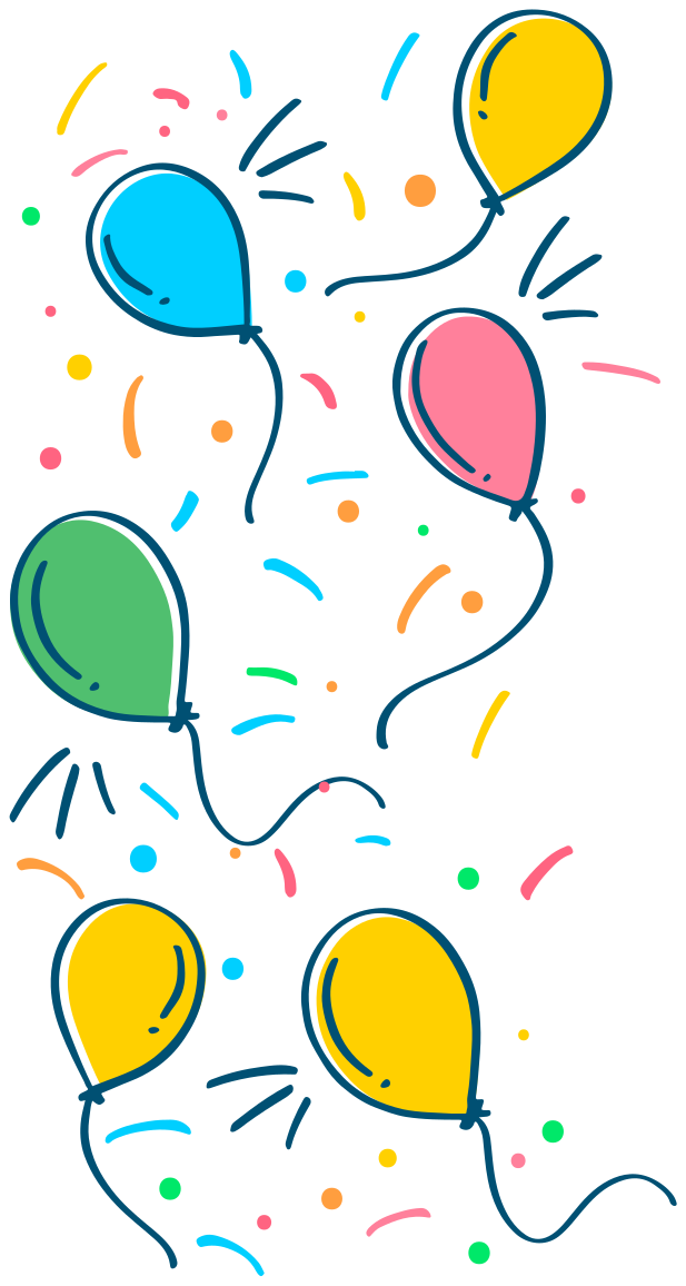 Tappeto vinile per bambini palloncino con coriandoli - TenStickers