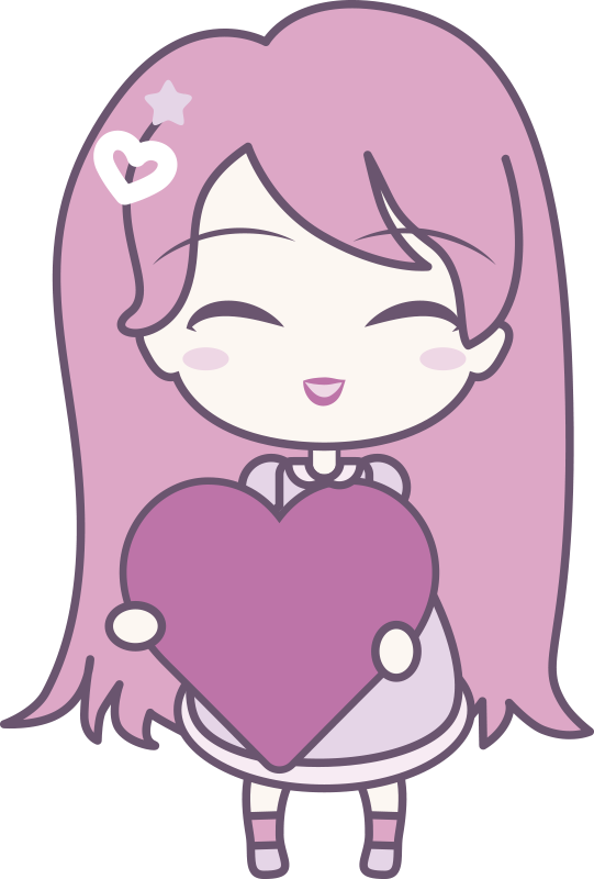 Tappeto vinile per bambini ragazza anime che porta amore - TenStickers