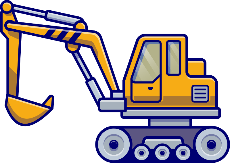 Tappeto vinile per bambini escavatore giallo tipico - TenStickers