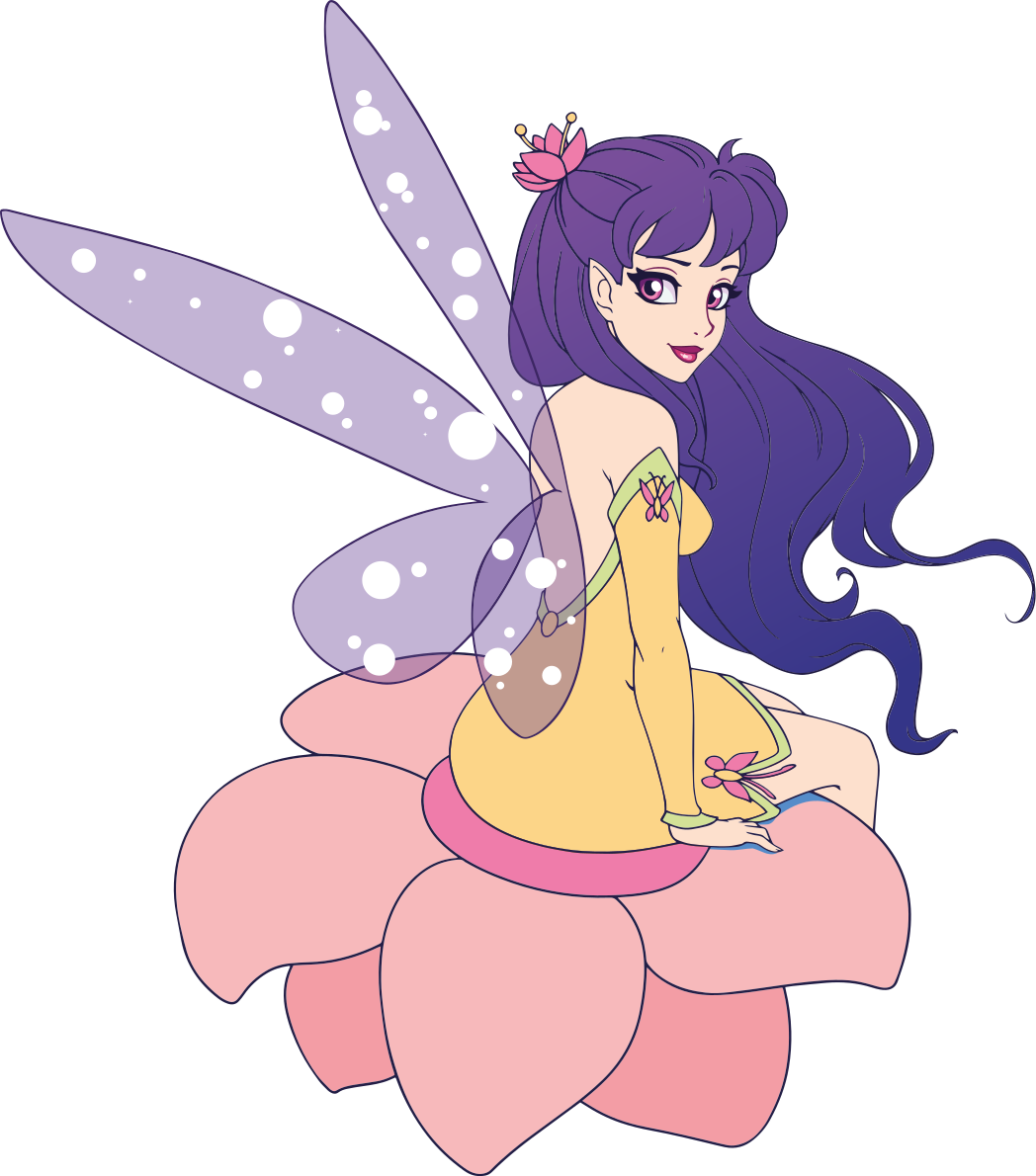 Tappeto vinile per bambini fatina carina su un fiore - TenStickers