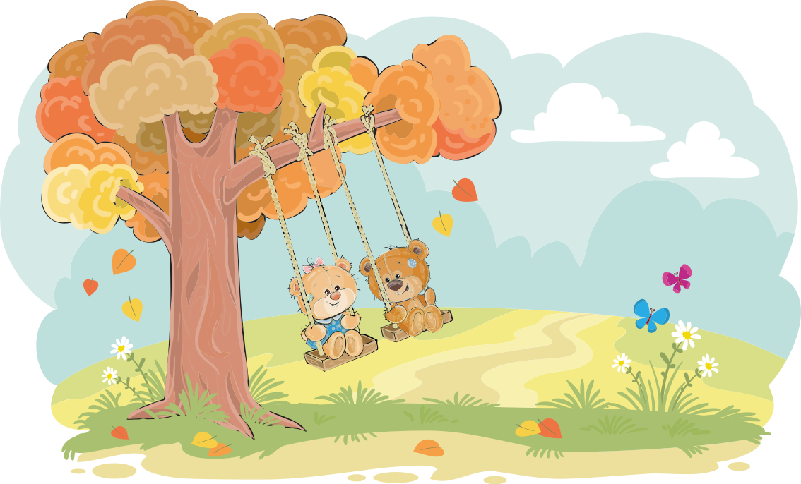 Tappeto vinile per bambini orsi nel bosco - TenStickers