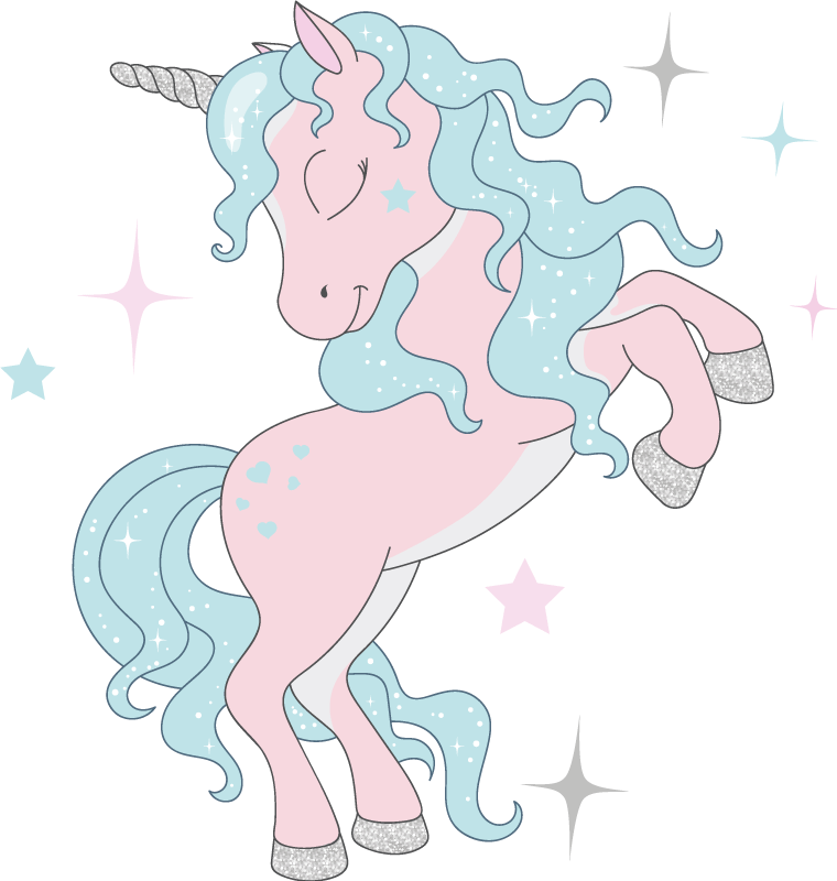 Tappeto vinile per bambini con motivo unicorni luccicanti - TenStickers