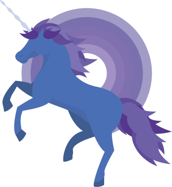 Tappeto vinile per bambini forma unicorno blu e viola - TenStickers