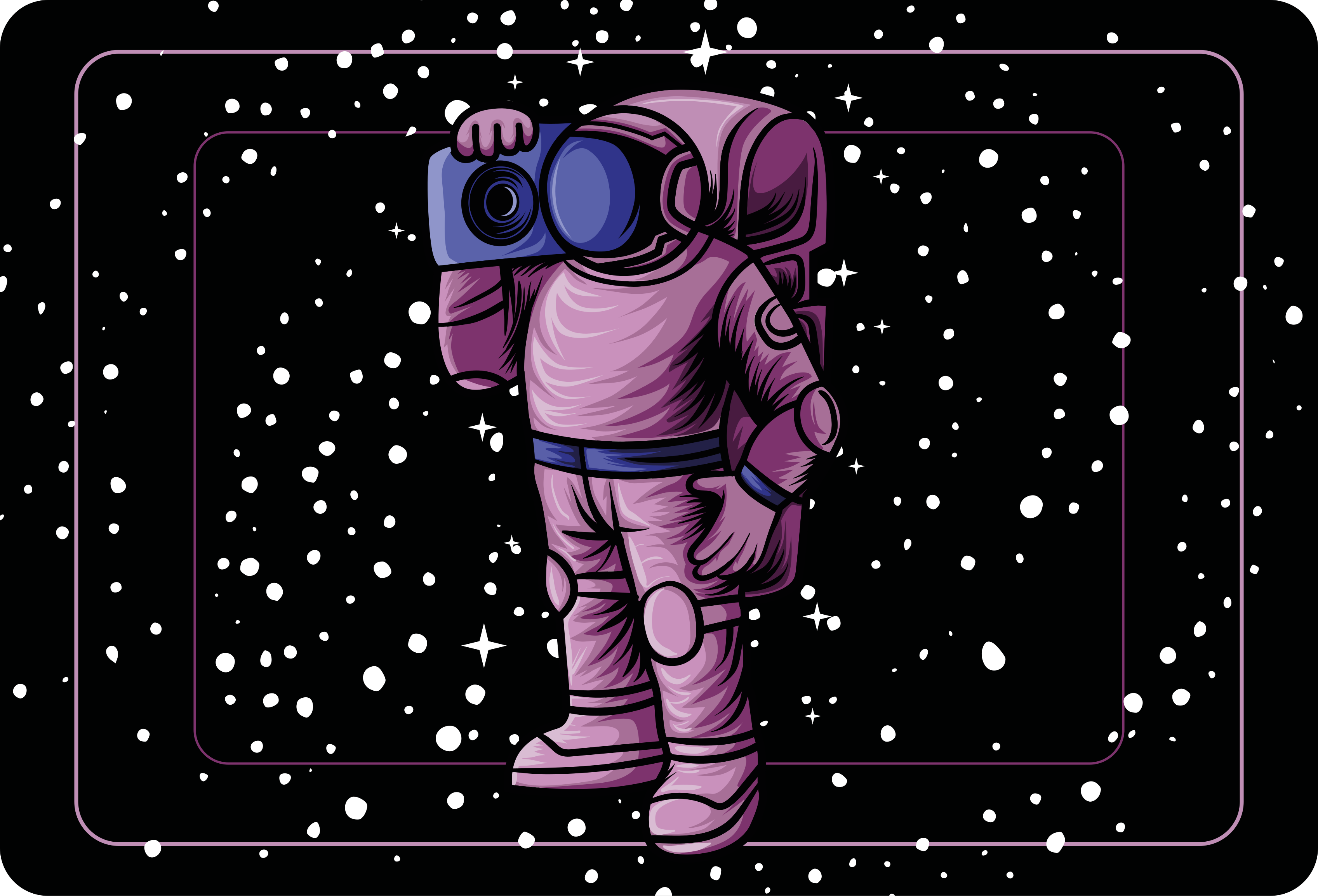 Tappeto vinile per bambini astronauta con nastro radio - TenStickers