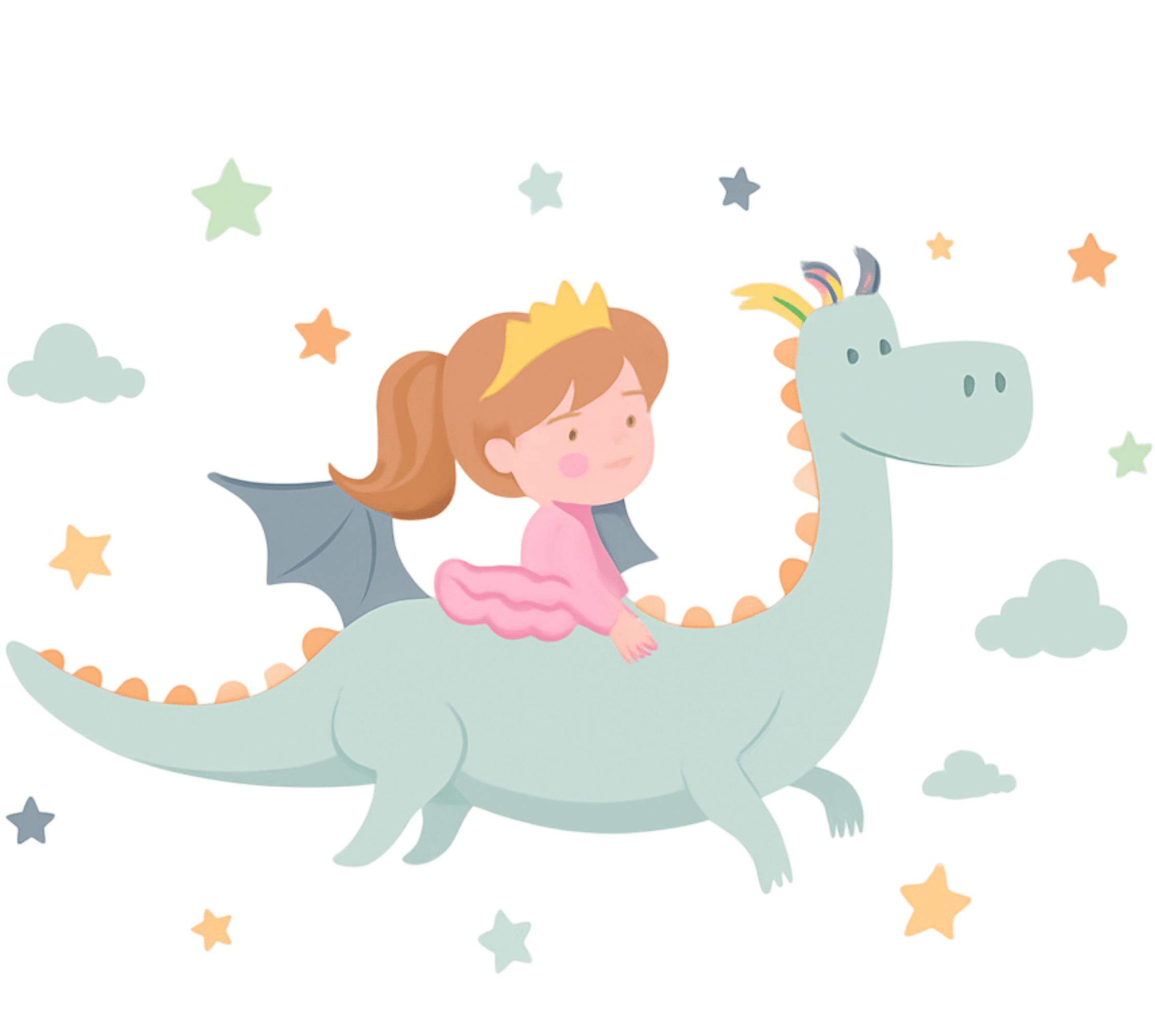 Tappeto vinile per bambini principessa sul drago - TenStickers