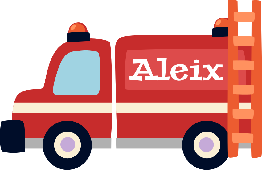 Tappeto vinile per bambini camion dei pompieri colorato - TenStickers