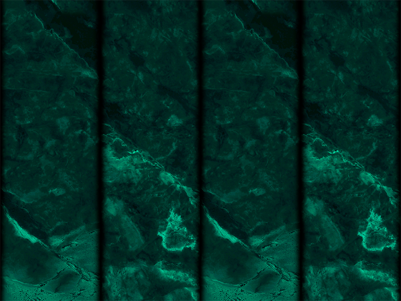 Tappeto vinile bagno effetto marmo nero e verde - TenStickers