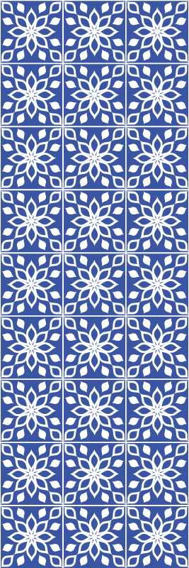 Tappeto vinile bagno motivo piastrelle blu sudiste - TenStickers