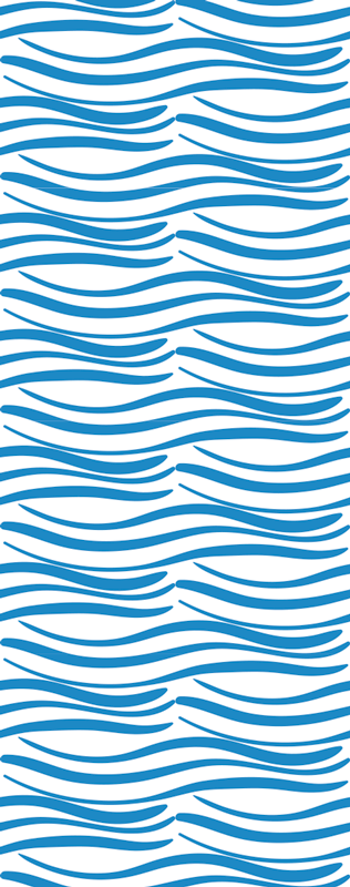 Tappeto vinile bagno motivo onde piccole - TenStickers
