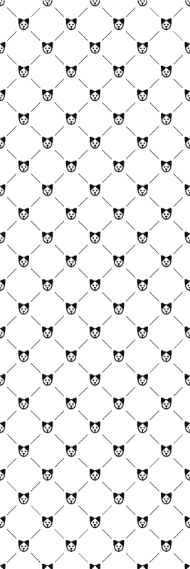 Tappeto vinile bagno motivo geometrico cane bianco e nero - TenStickers