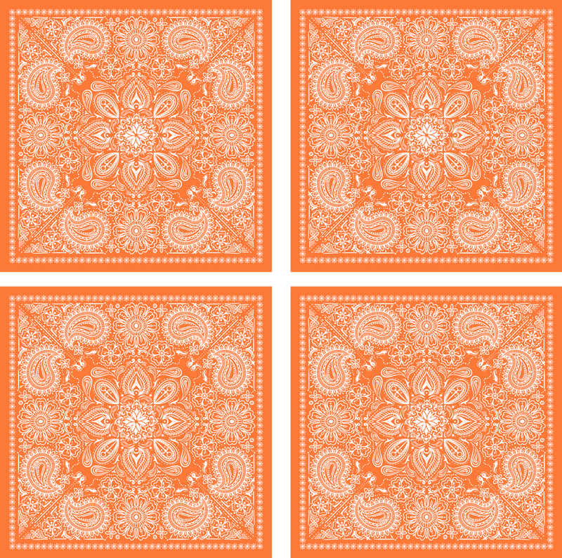 Tappeto vinile bagno piastrelle paisley - TenStickers