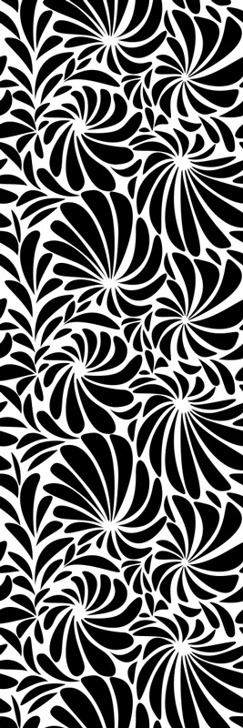 Tappeto vinile bagno foglie bianche - TenStickers