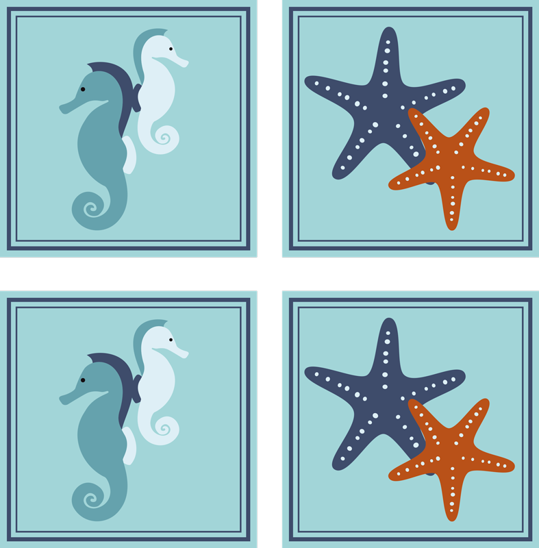 Tappeto vinile bagno stile marino - TenStickers