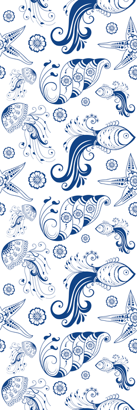 Tappeto vinile bagno vita marina ornamentale shower - TenStickers