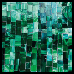 Tappeto vinile bagno mosaico verde sfumato - TenStickers