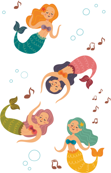 Tappeto vinile bagno sirene danzanti - TenStickers