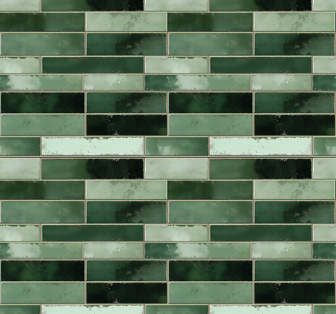 Tappeto vinile bagno verde lungo - TenStickers
