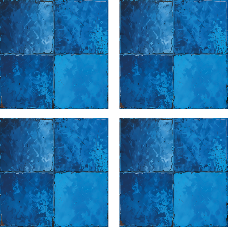 Tappeto vinile bagno motivo quadrato blu marino - TenStickers
