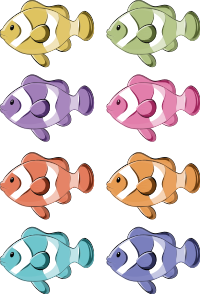 Tappeto vinile bagno adesivi pesci pagliaccio - TenStickers