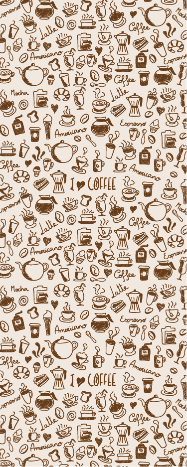 Tappeto pvc cucina vinile per porte disegni caffè - TenStickers