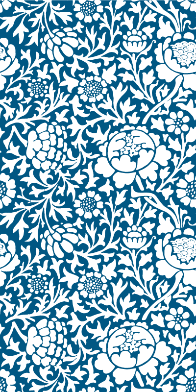 Tappeto pvc cucina flora blu marino - TenStickers