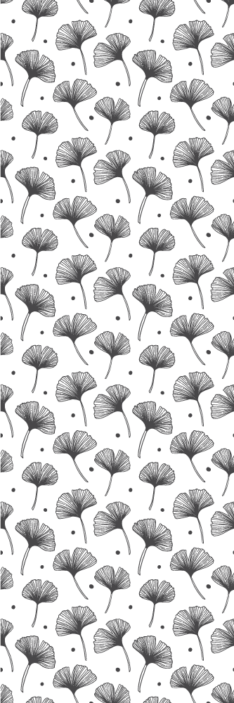 Tappeto pvc cucina foglie di ginkgo bianco - TenStickers