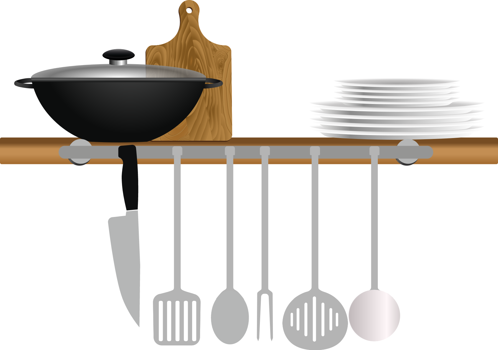Tappeto pvc cucina asciugapiatti con piatti e ciotole - TenStickers