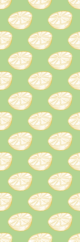 Tappeto pvc cucina limone disegnato a mano - TenStickers