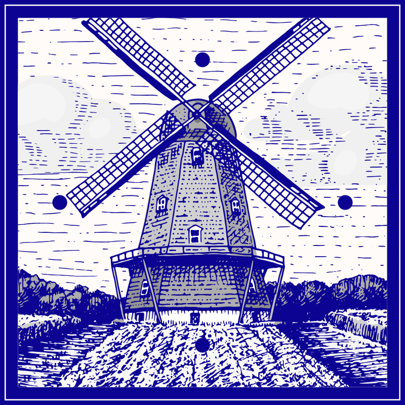 Tappeto pvc cucina blu di delft - TenStickers