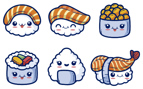 Tappeto pvc cucina sushi carino - TenStickers
