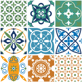 Tappeto pvc cucina mix di piastrelle in porcellana - TenStickers