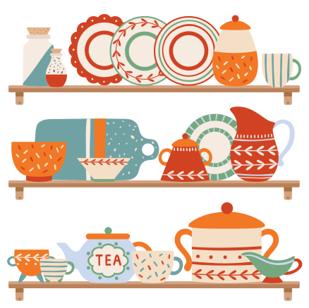 Tappeto pvc cucina stoviglie da cucina su mensola - TenStickers
