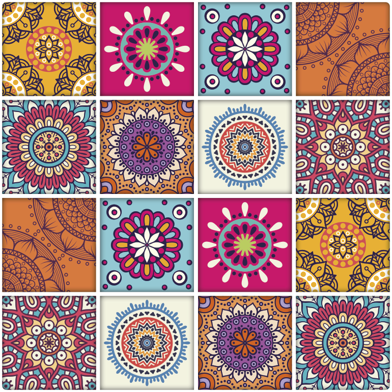 Tappeto pvc cucina piastrelle mandala cucina - TenStickers