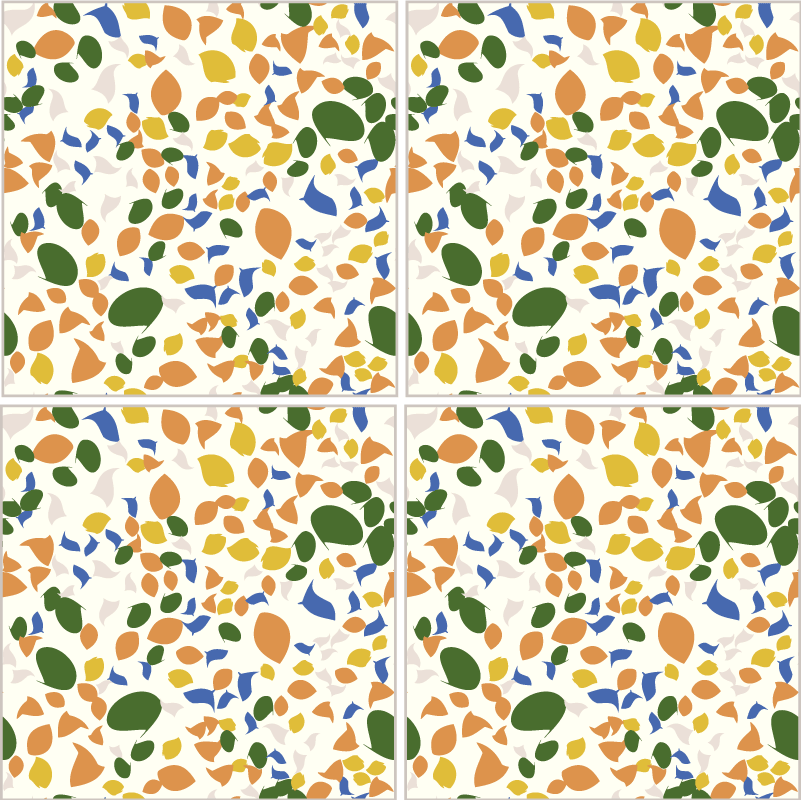 Tappeto pvc cucina effetto piastrelle terrazzo - TenStickers